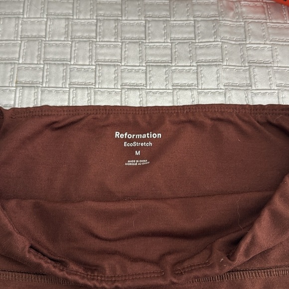 Reformation EcoStretch High-Waist Bike Shorts - Brown, Size M - Picture 7 of 9